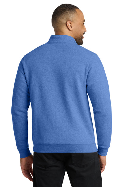 Heather Royal Port & Co Core Fleece 1/4-Zip Pullover Sweatshirt PC78Q