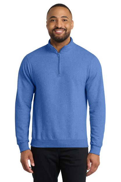 Heather Royal Port & Co Core Fleece 1/4-Zip Pullover Sweatshirt PC78Q