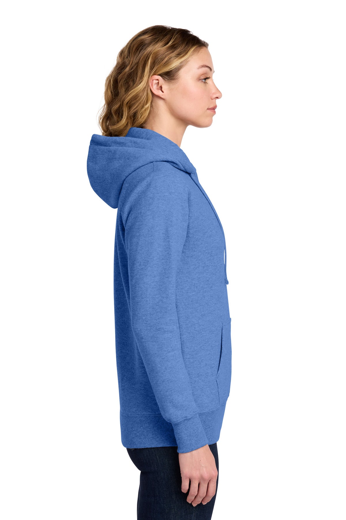 Heather Royal Port & Co Women's Core Fleece Pullover Hooded Sweatshirt LPC78H plain
