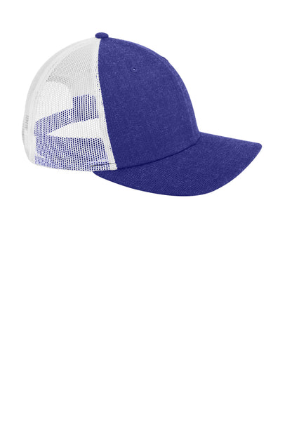 Heather Roy/Wh New Era Snapback Low Profile Trucker Cap NE207 plain