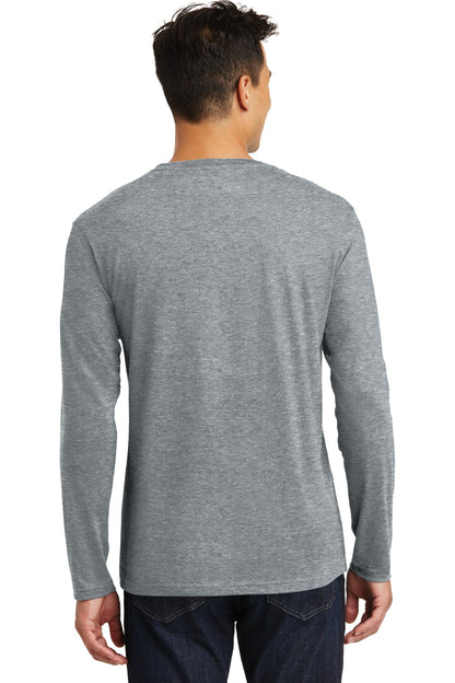 Heather Steel District Perfect Weight Long Sleeve Tee. DT105 plain