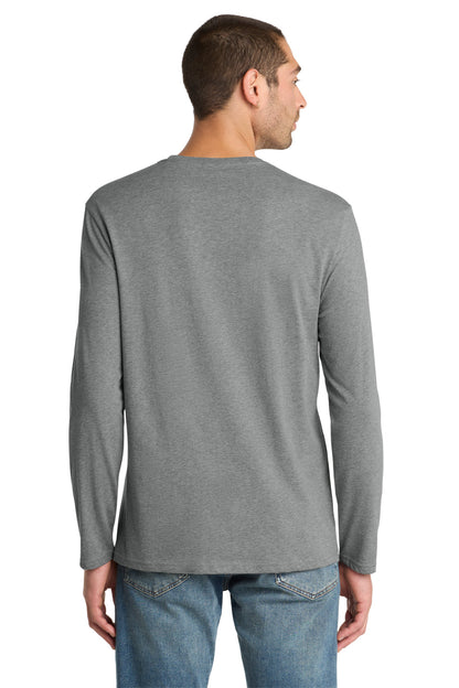 Heather Steel District Perfect Weight Long Sleeve Tee. DT105 plain