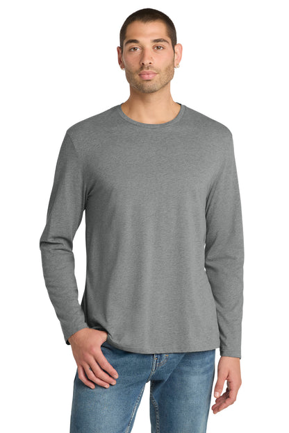 Heather Steel District Perfect Weight Long Sleeve Tee. DT105 plain