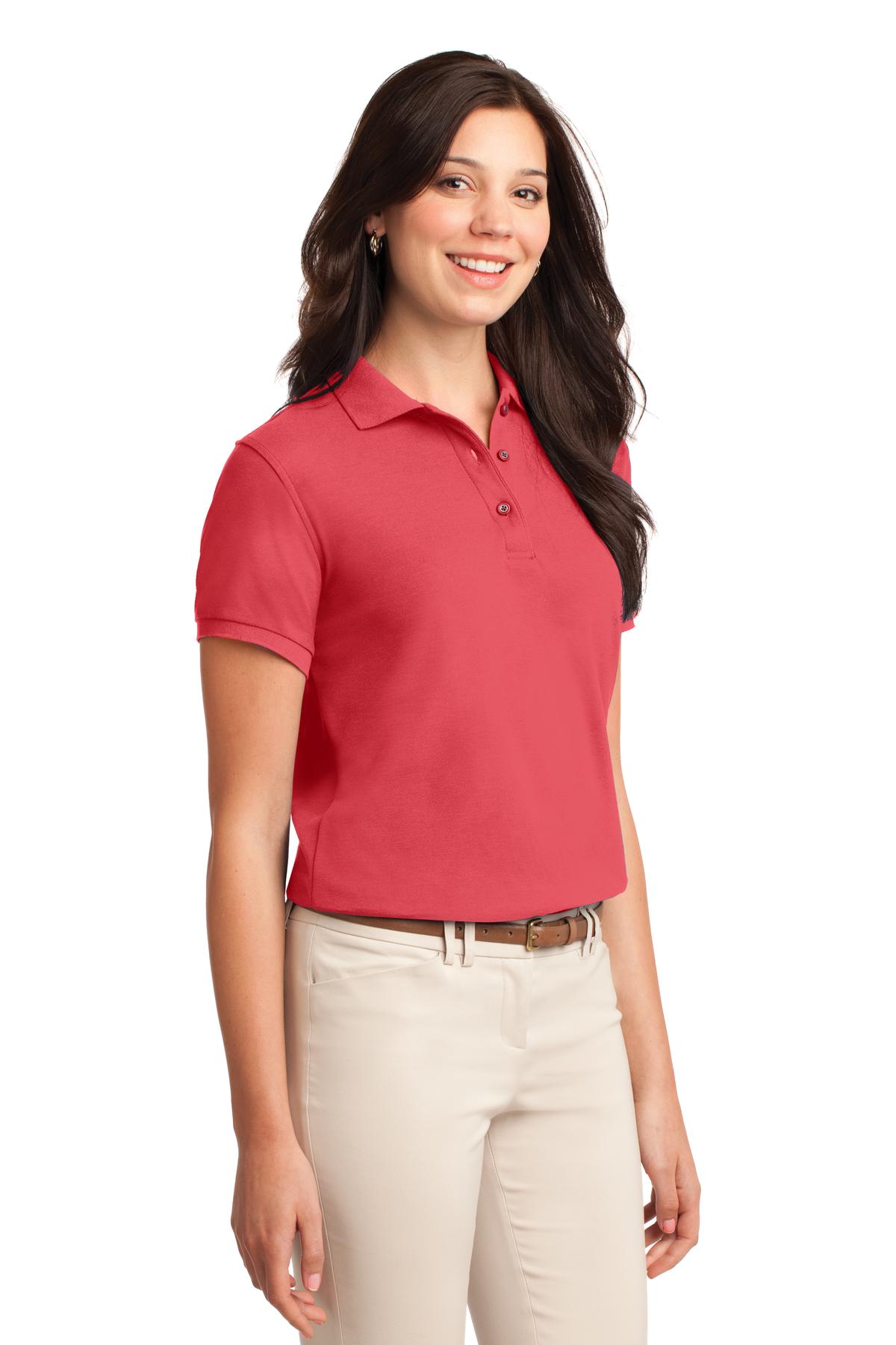 Hibiscus Port Authority Women's Silk Touch Polo. L500 plain