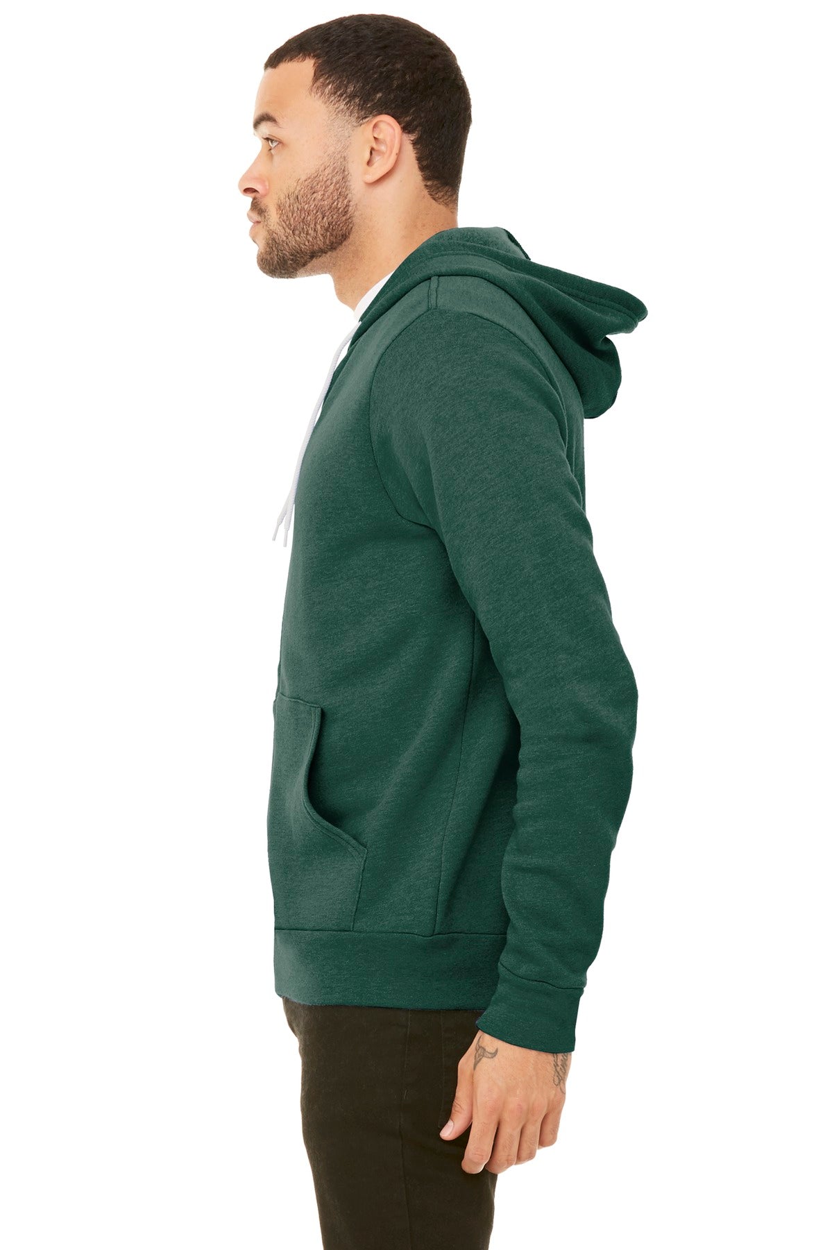 Ht Forest BELLA+CANVAS Unisex Sponge Fleece Pullover Hoodie. BC3719 plain