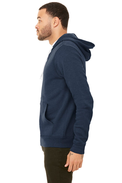 Ht Navy BELLA+CANVAS Unisex Sponge Fleece Pullover Hoodie. BC3719 plain