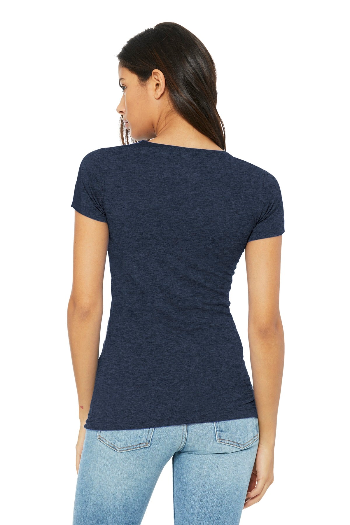 Ht Navy BELLA+CANVAS Women's Slim Fit Tee. BC6004 plain