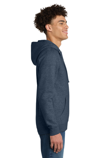 Ht Navy District V.I.T. Fleece Full-Zip Hoodie DT6102 plain