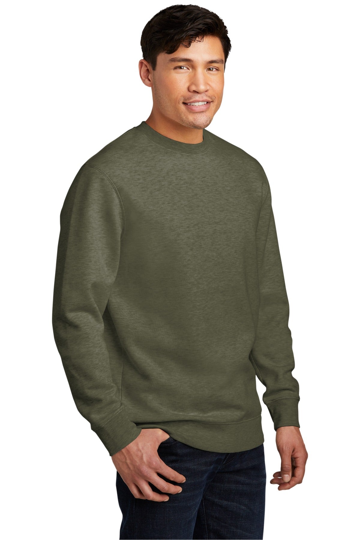 Ht Olive District V.I.T. Fleece Crew DT6104 plain