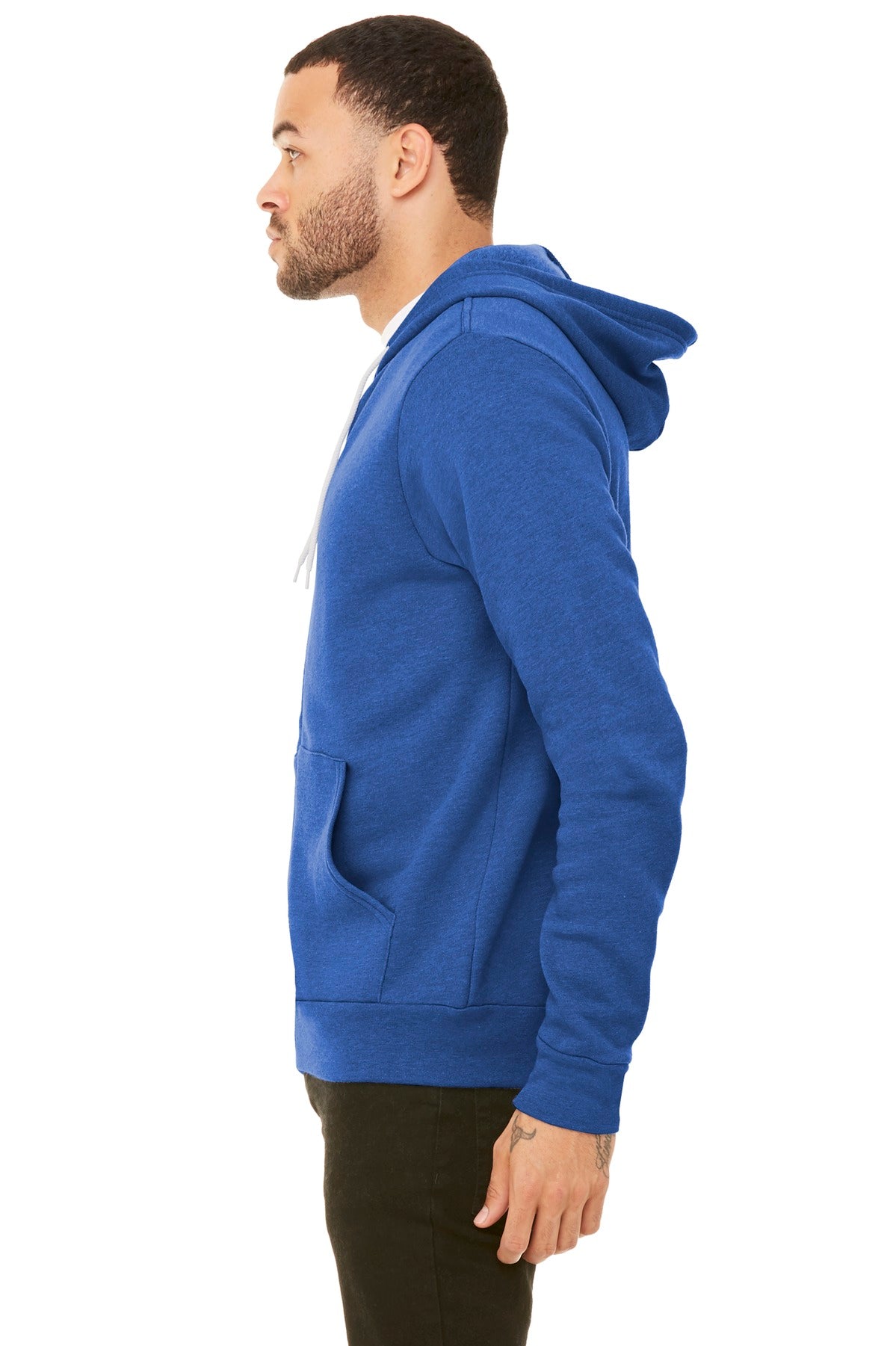 Ht True Royal BELLA+CANVAS Unisex Sponge Fleece Pullover Hoodie. BC3719 plain