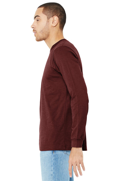 HtCardinal BELLA+CANVAS Unisex Heather CVC Long Sleeve Tee BC3501CVC plain