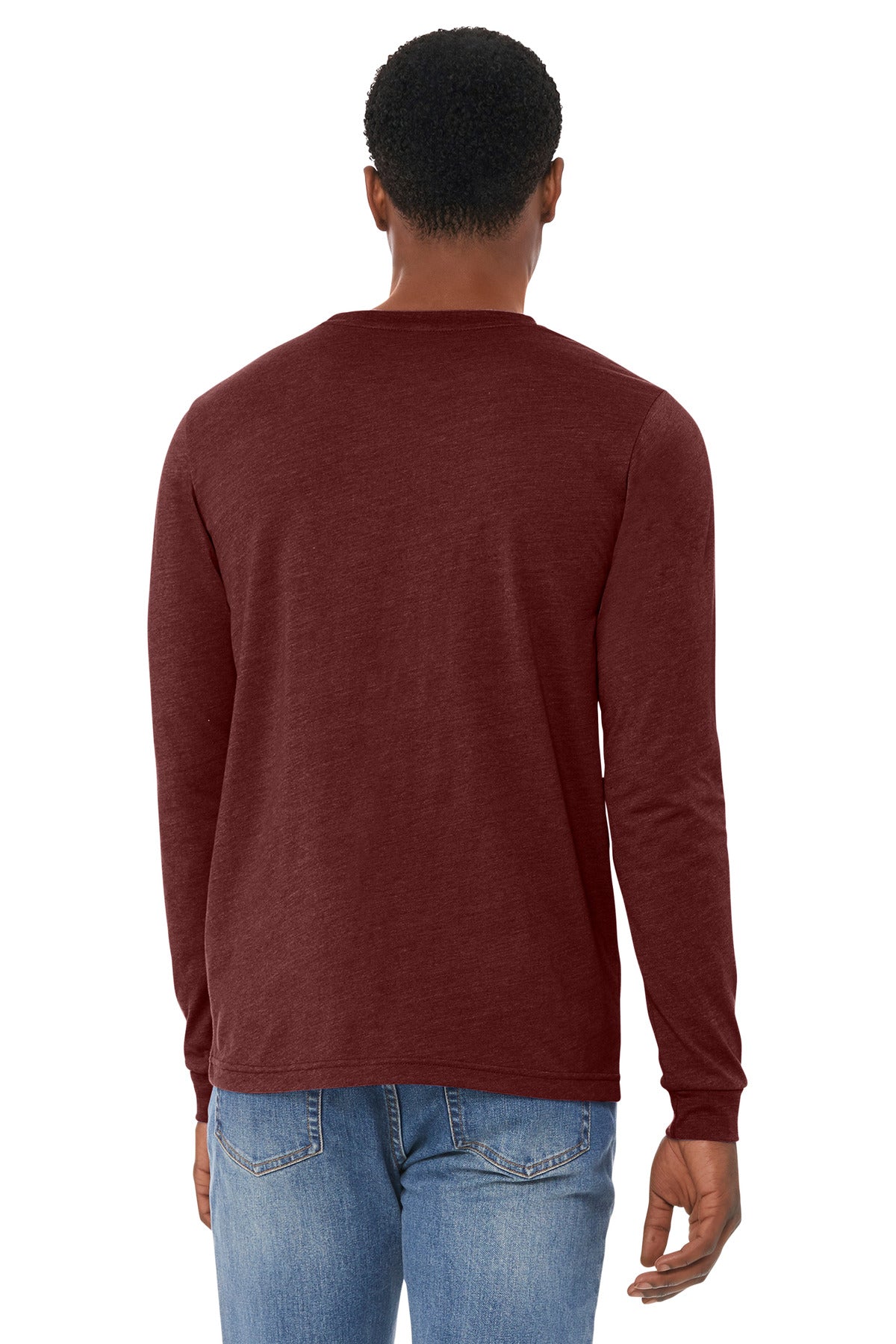 HtCardinal BELLA+CANVAS Unisex Heather CVC Long Sleeve Tee BC3501CVC plain