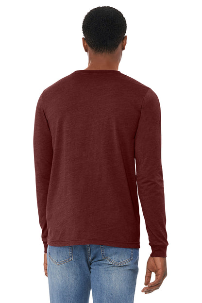 HtCardinal BELLA+CANVAS Unisex Heather CVC Long Sleeve Tee BC3501CVC plain