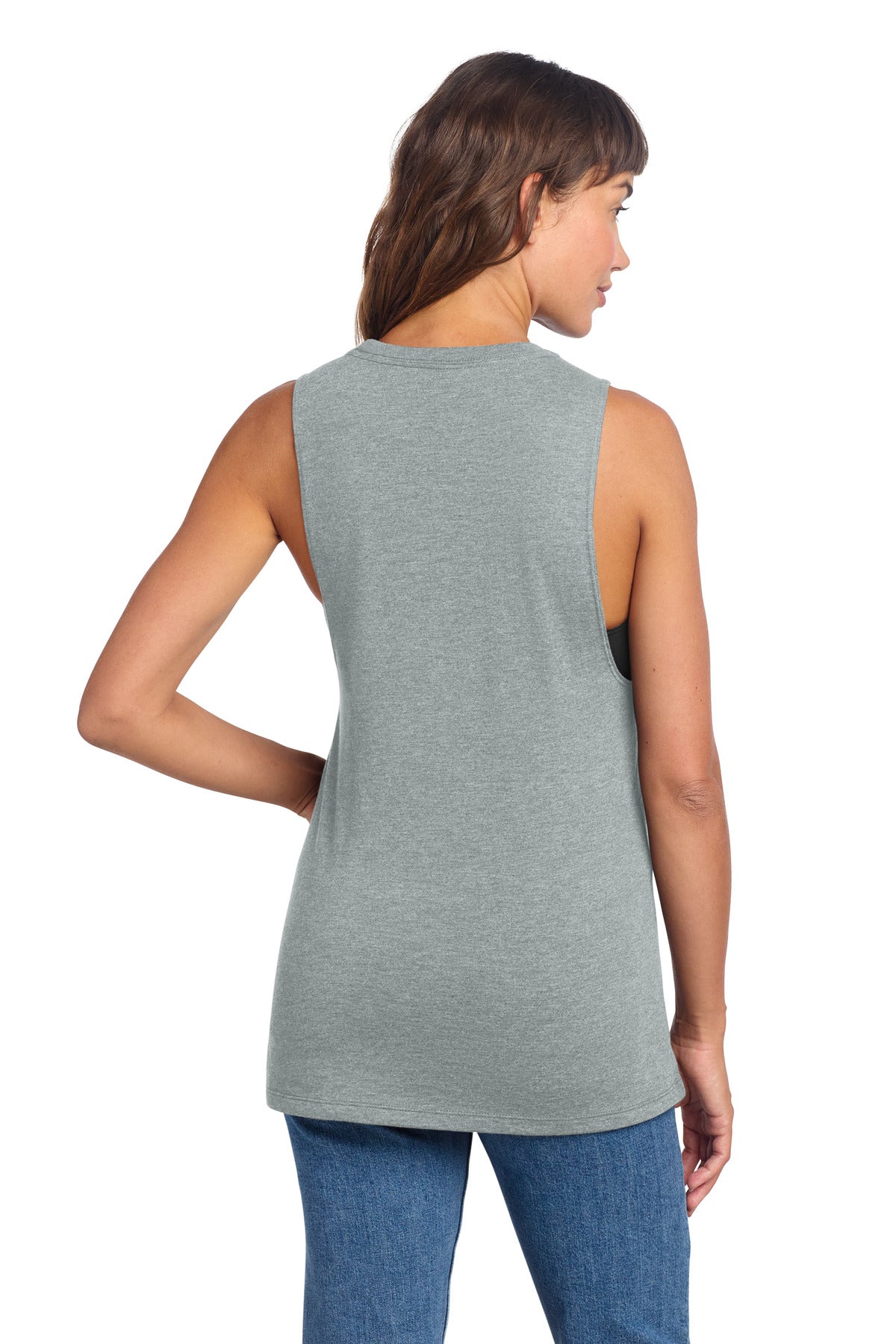 HtdGrey District Women's Perfect Tri Muscle Tank DT153 plain