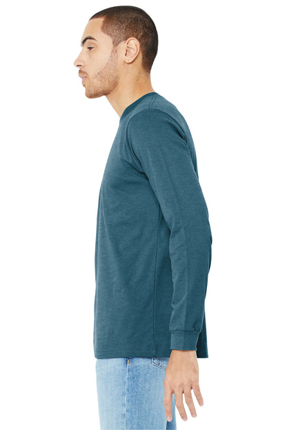 HtDpTeal BELLA+CANVAS Unisex Heather CVC Long Sleeve Tee BC3501CVC plain