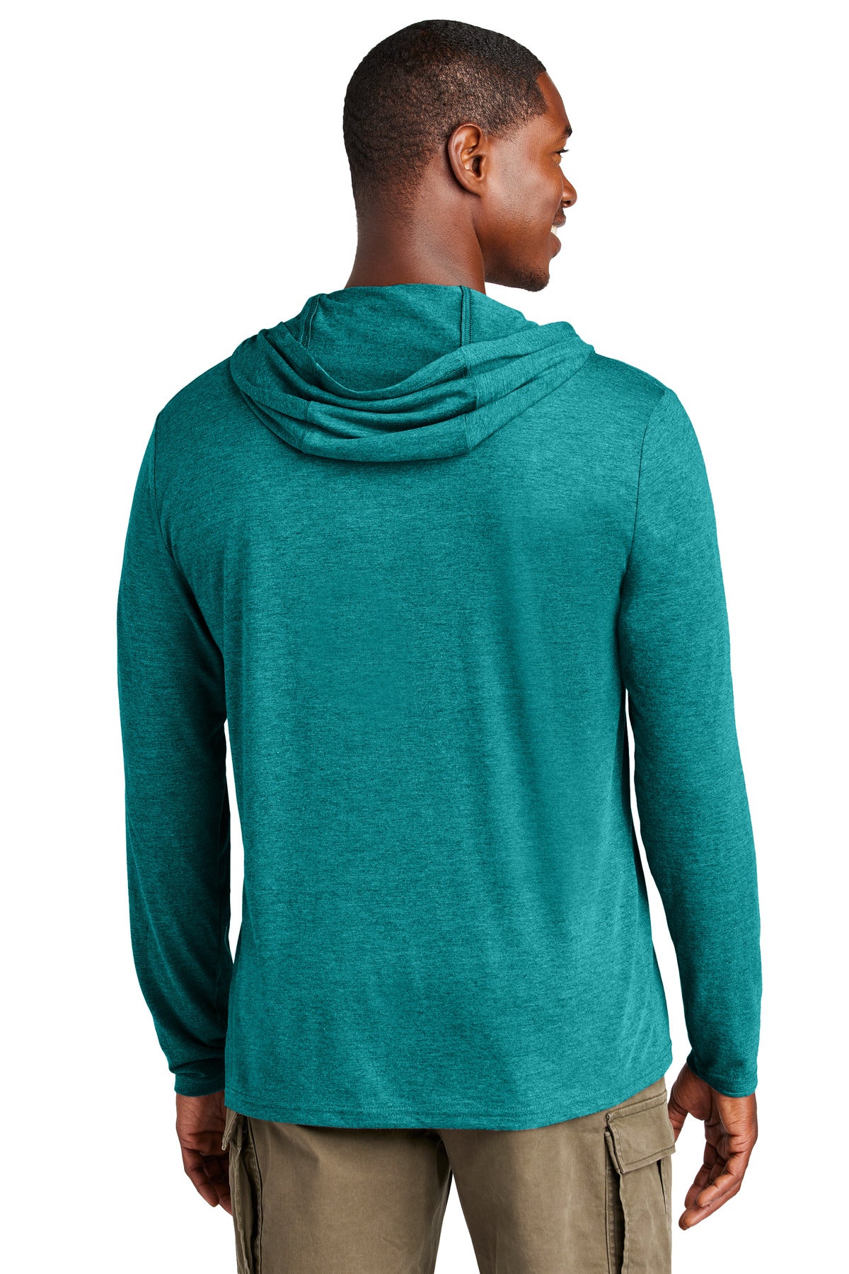 HtdTeal District Perfect Tri Long Sleeve Hoodie. DM139 plain