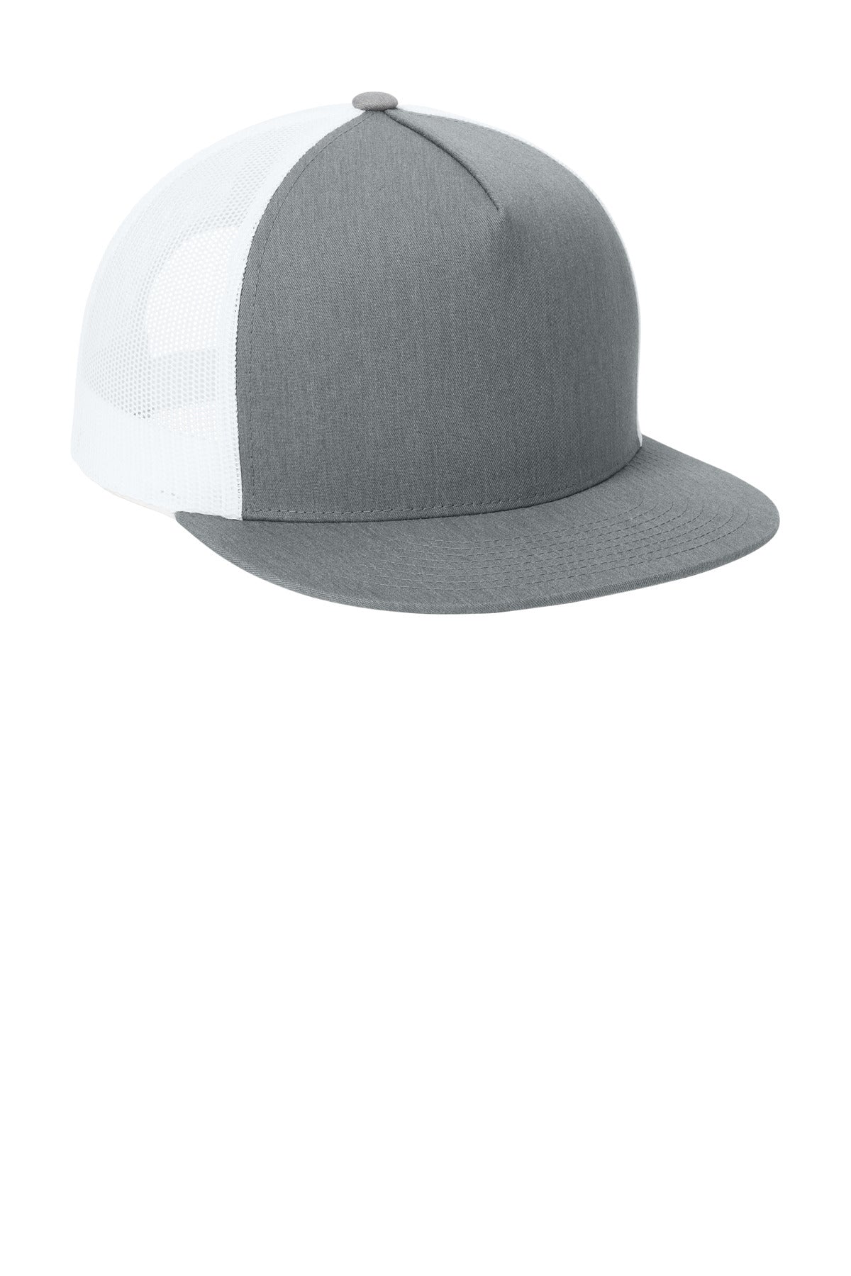 HtGy/White Sport-Tek YP Classics 5-Panel Classic Trucker Mesh Back Cap. STC38