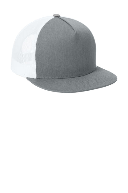 HtGy/White Sport-Tek YP Classics 5-Panel Classic Trucker Mesh Back Cap. STC38