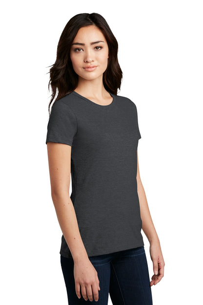 Hthr Charcoal District Women's Perfect Blend CVC Tee. DM108L plain