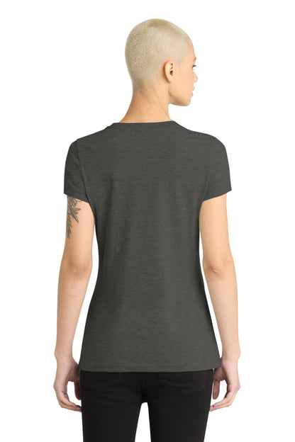 Hthr Charcoal District Women's Perfect Blend CVC Tee. DM108L plain