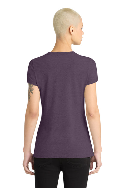 Hthr Eggplant District Women's Perfect Blend CVC Tee. DM108L plain