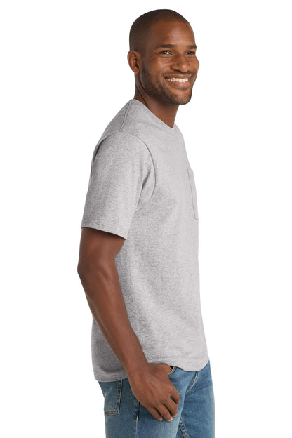 Hthr Grey CornerStone Workwear Pocket Tee CS430 plain