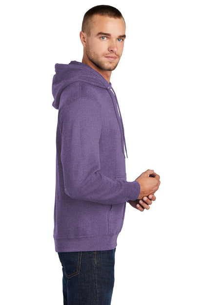 Hthr Purple Port & Co Core Fleece Pullover Hooded Sweatshirt. PC78H