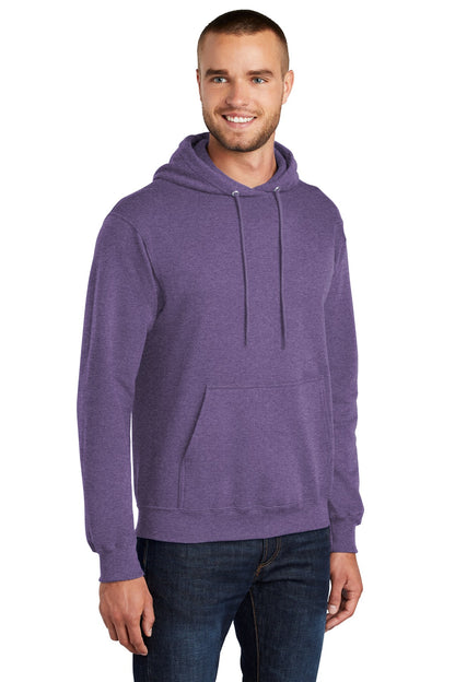Hthr Purple Port & Co Core Fleece Pullover Hooded Sweatshirt. PC78H