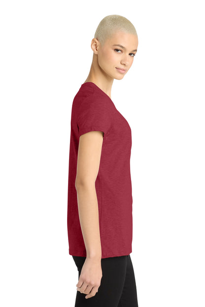 Hthr Red District Women's Perfect Blend CVC Tee. DM108L plain