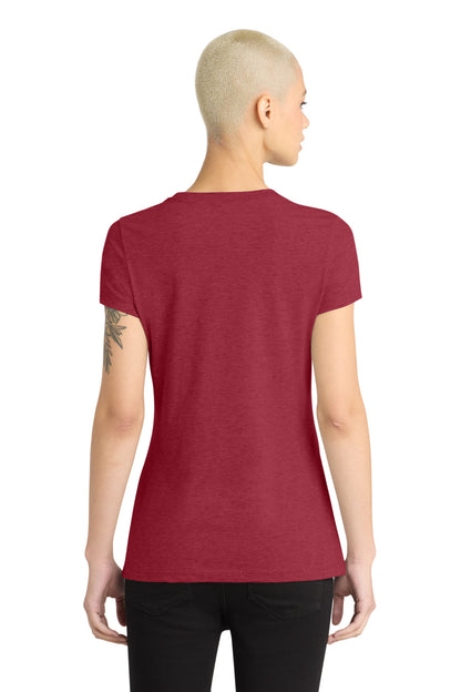 Hthr Red District Women's Perfect Blend CVC Tee. DM108L plain
