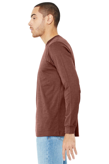 HthrClay BELLA+CANVAS Unisex Heather CVC Long Sleeve Tee BC3501CVC plain