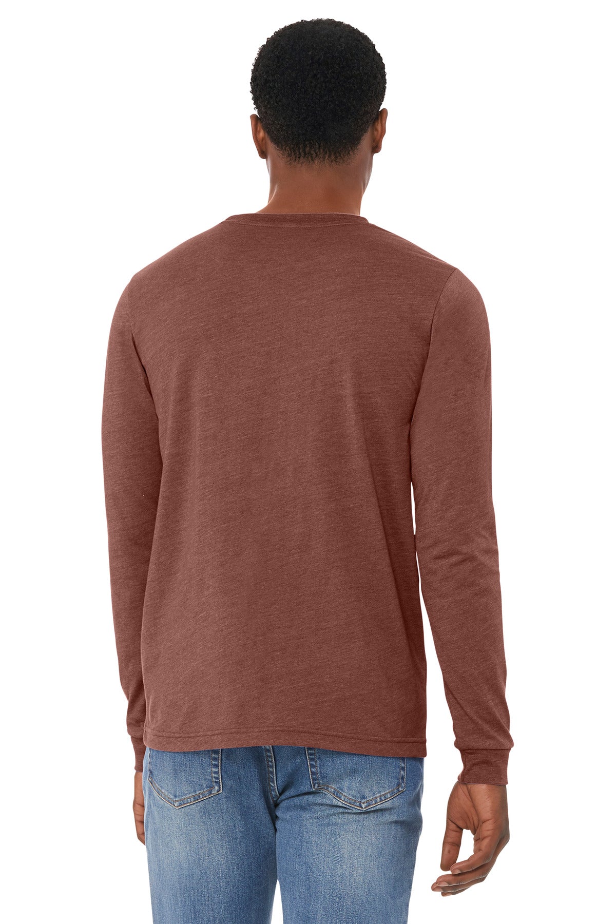 HthrClay BELLA+CANVAS Unisex Heather CVC Long Sleeve Tee BC3501CVC plain