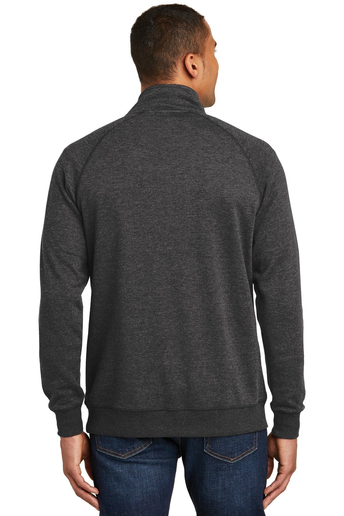 Hthrd Black District Lightweight Fleece 1/4-Zip. DM392 plain