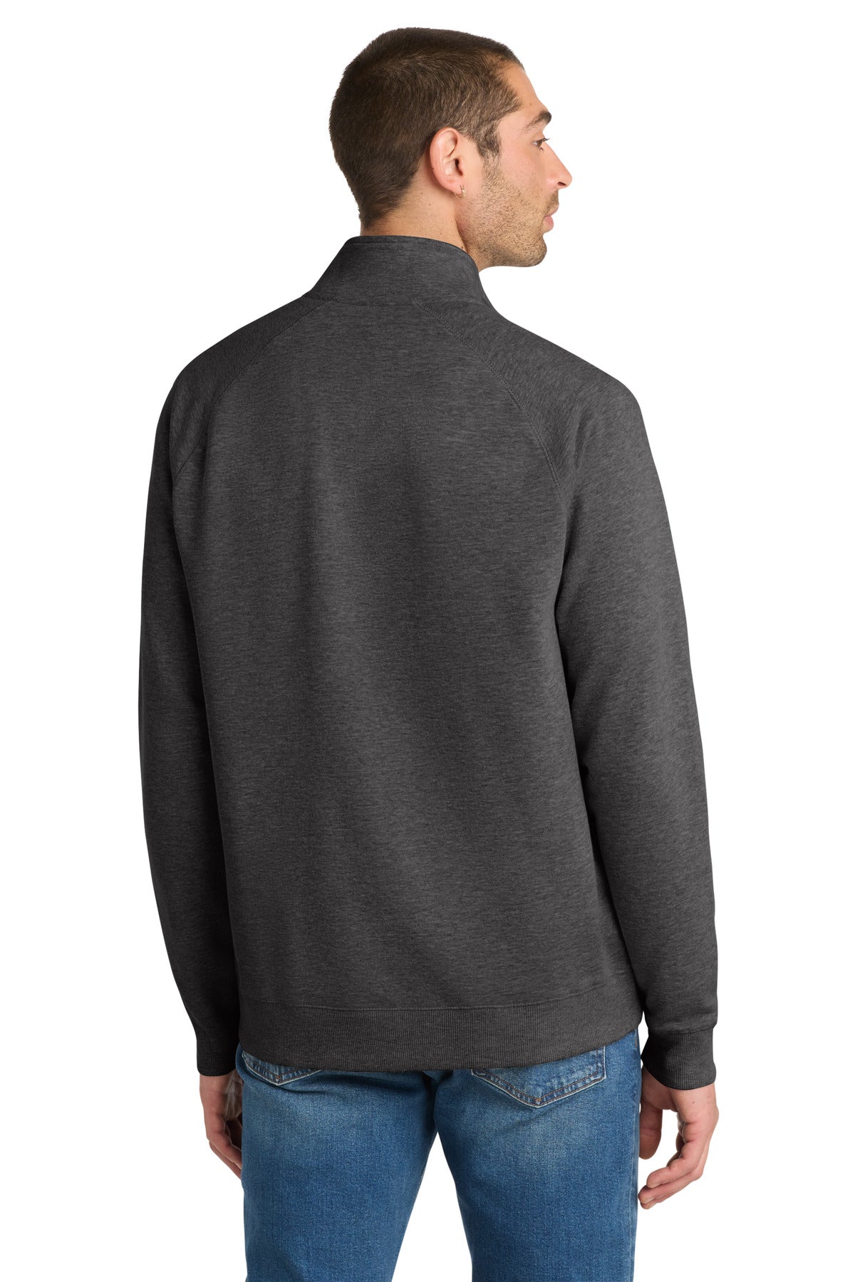 Hthrd Black District Lightweight Fleece 1/4-Zip. DM392 plain
