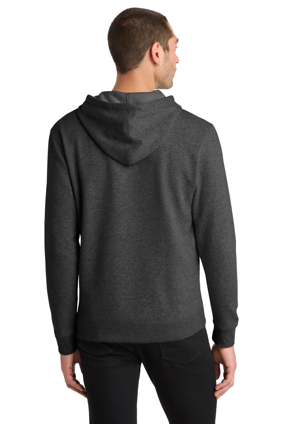 Hthrd Black District Lightweight Fleece Hoodie. DM391 plain
