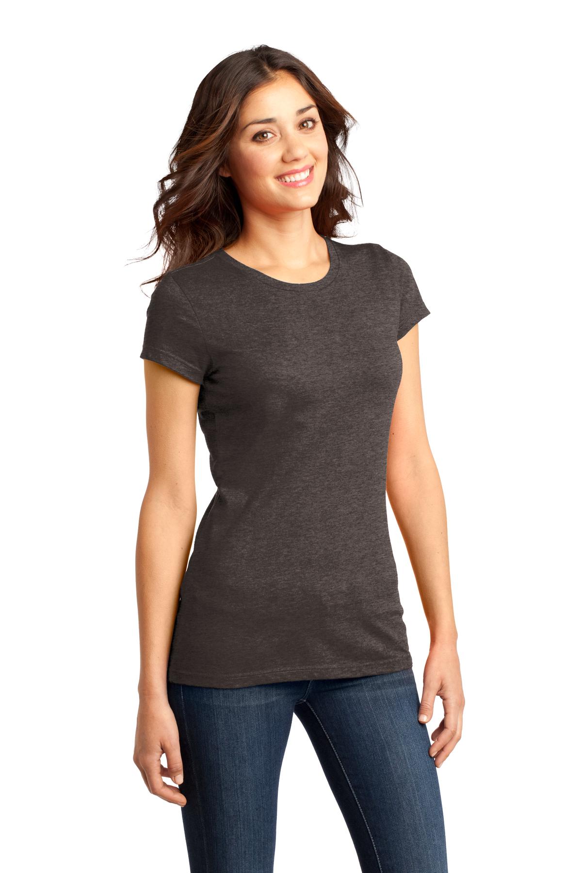 Hthrd Brown District Women's Fitted Very Important Tee . DT6001 plain