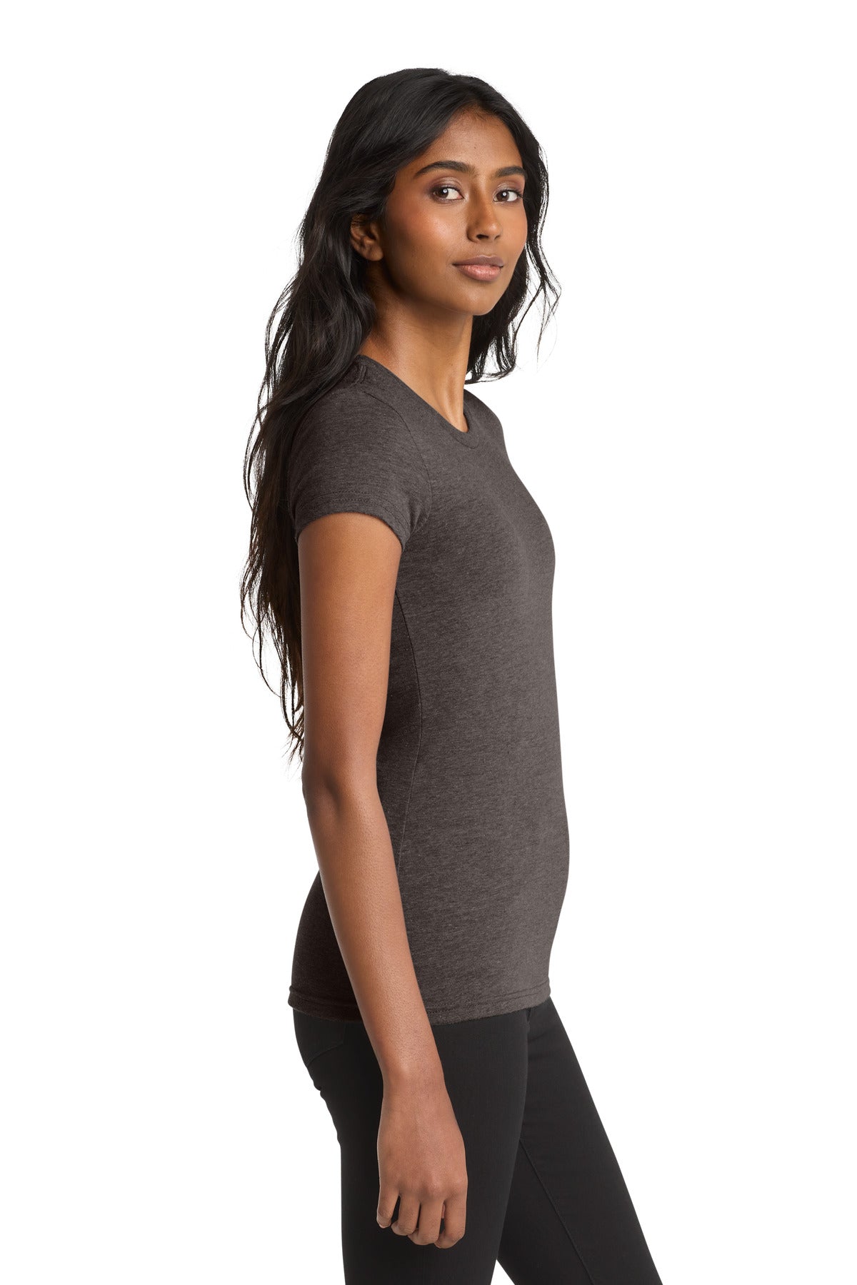 Hthrd Brown District Women's Fitted Very Important Tee . DT6001 plain