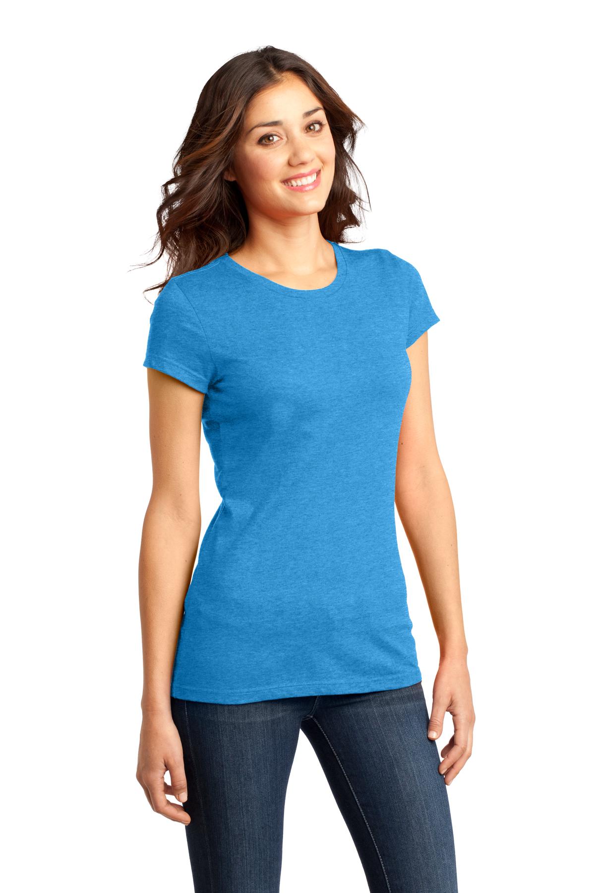 Hthrd Brt Turq District Women's Fitted Very Important Tee . DT6001 plain