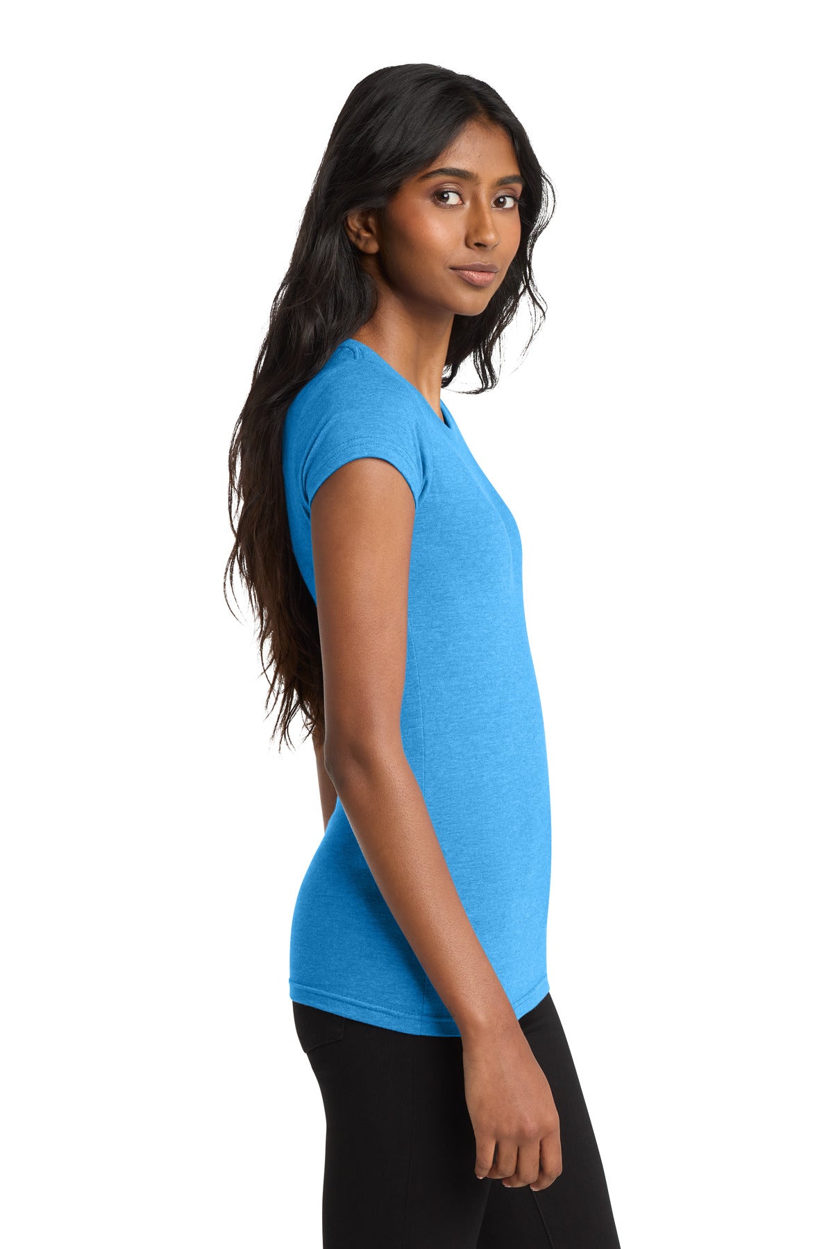 Hthrd Brt Turq District Women's Fitted Very Important Tee . DT6001 plain