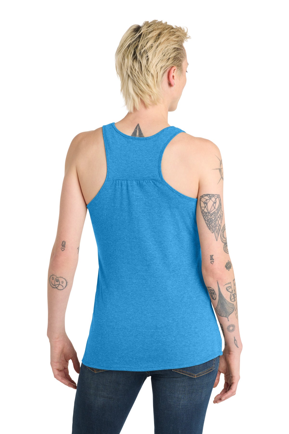Hthrd Brt Turq District Women's V.I.T. Racerback Tank DT6302 plain