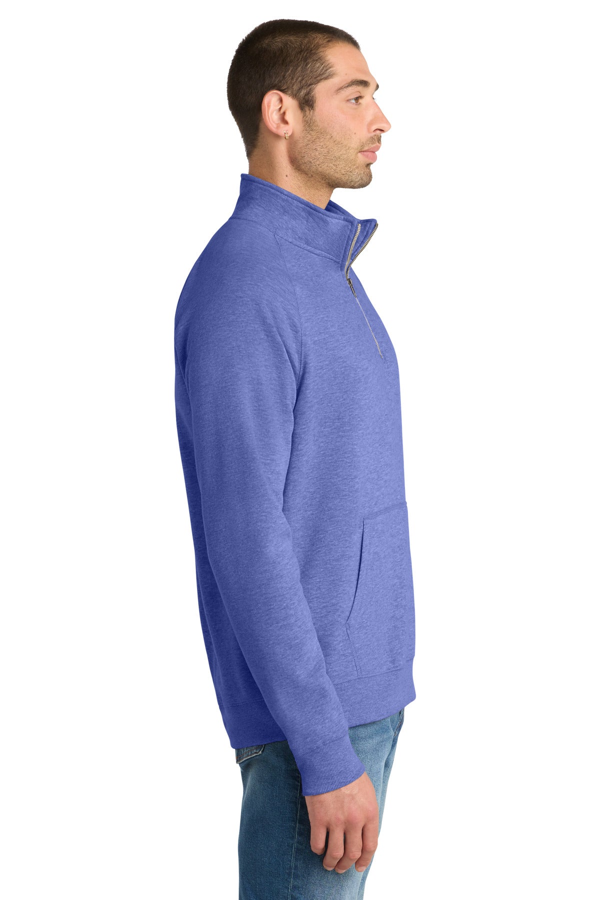 Hthrd Deep Roy District Lightweight Fleece 1/4-Zip. DM392 plain