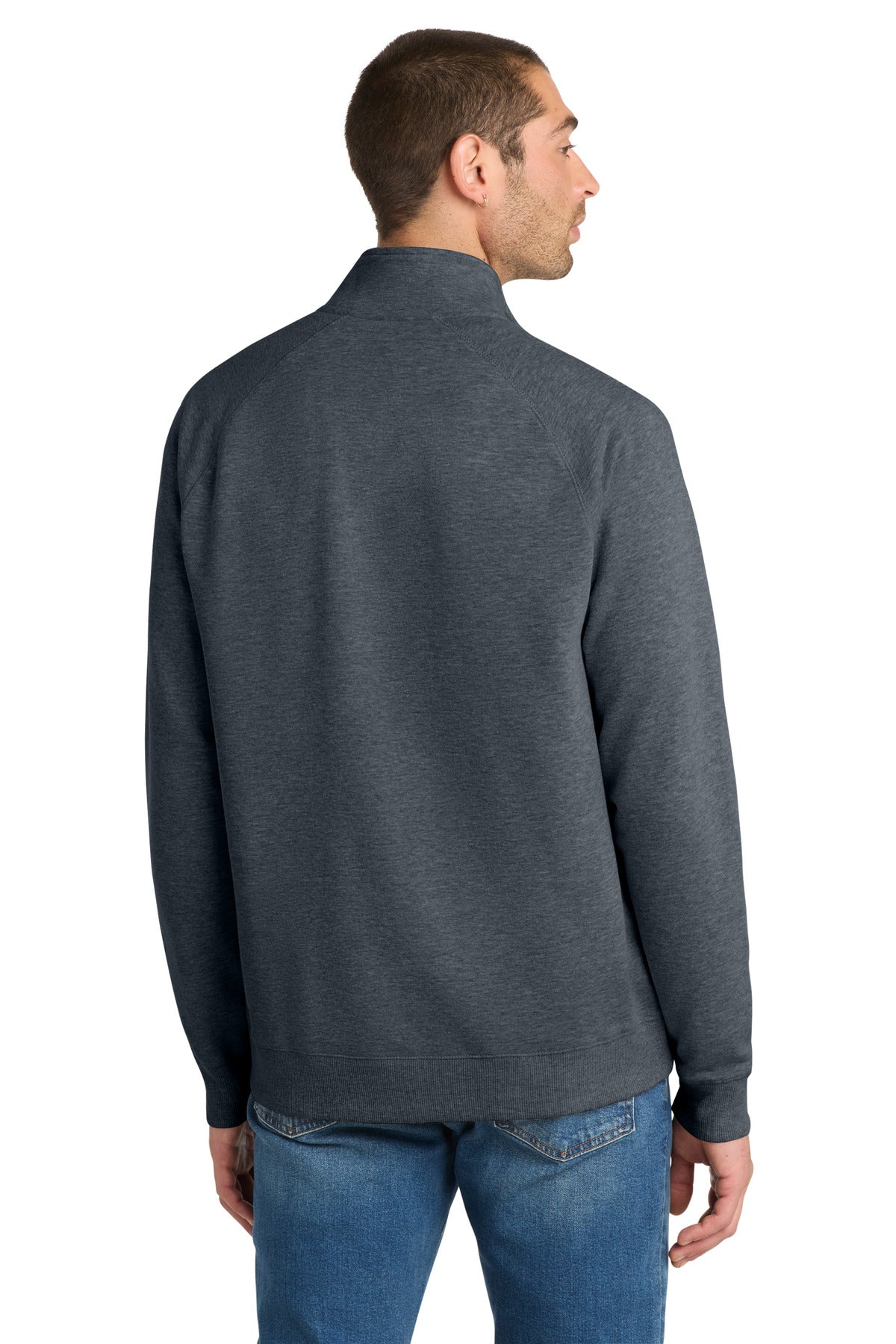 Hthrd Navy District Lightweight Fleece 1/4-Zip. DM392 plain