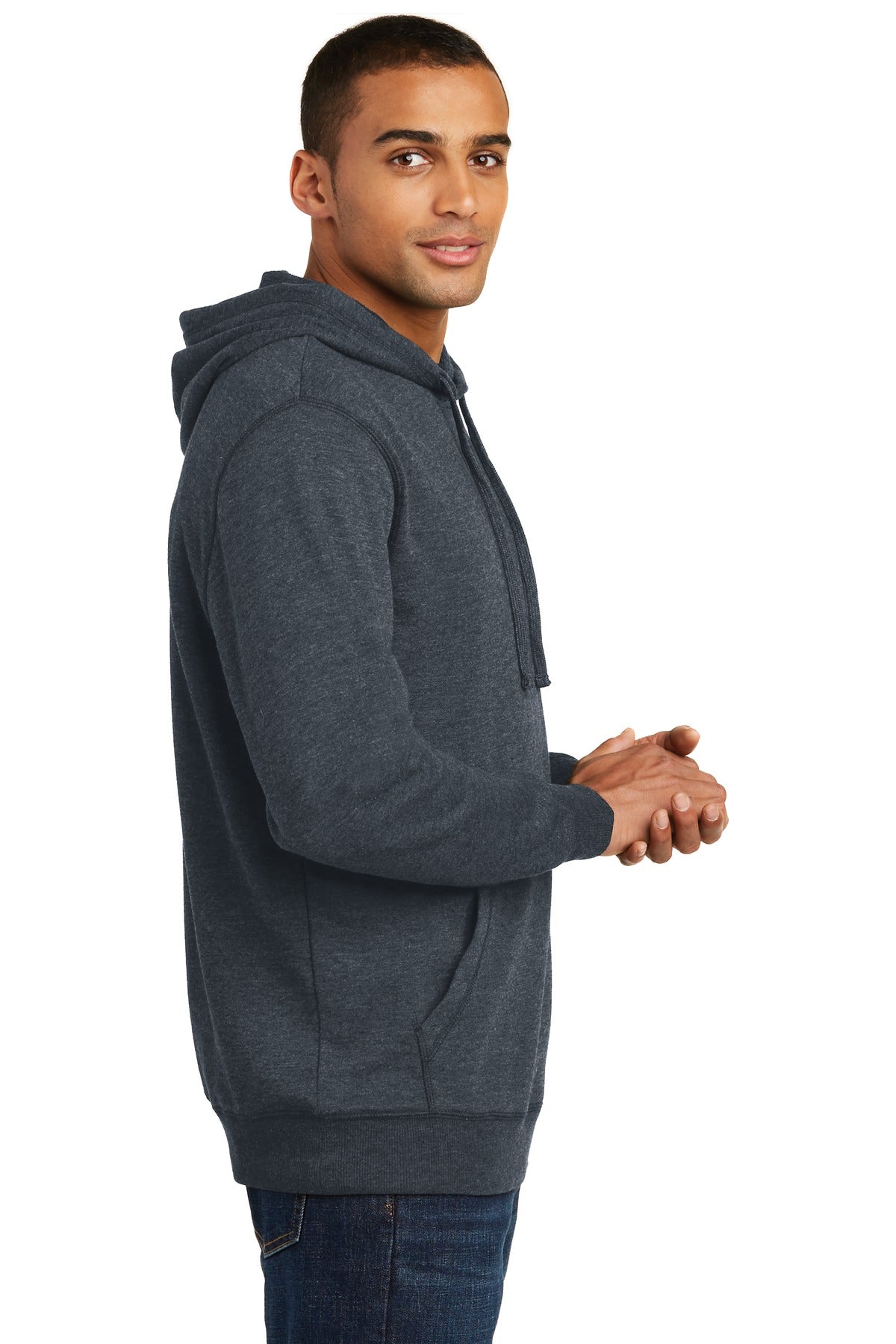 Hthrd Navy District Lightweight Fleece Hoodie. DM391 plain