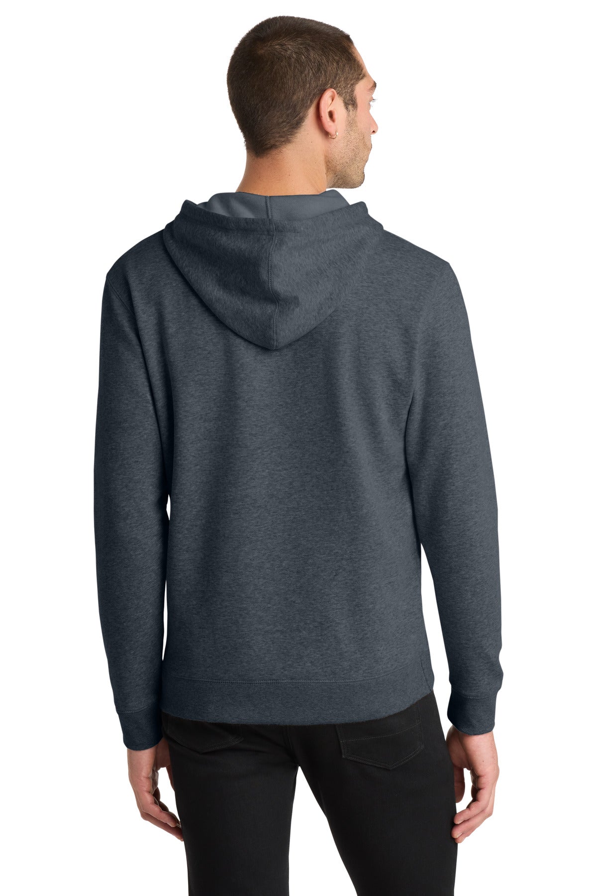 Hthrd Navy District Lightweight Fleece Hoodie. DM391 plain