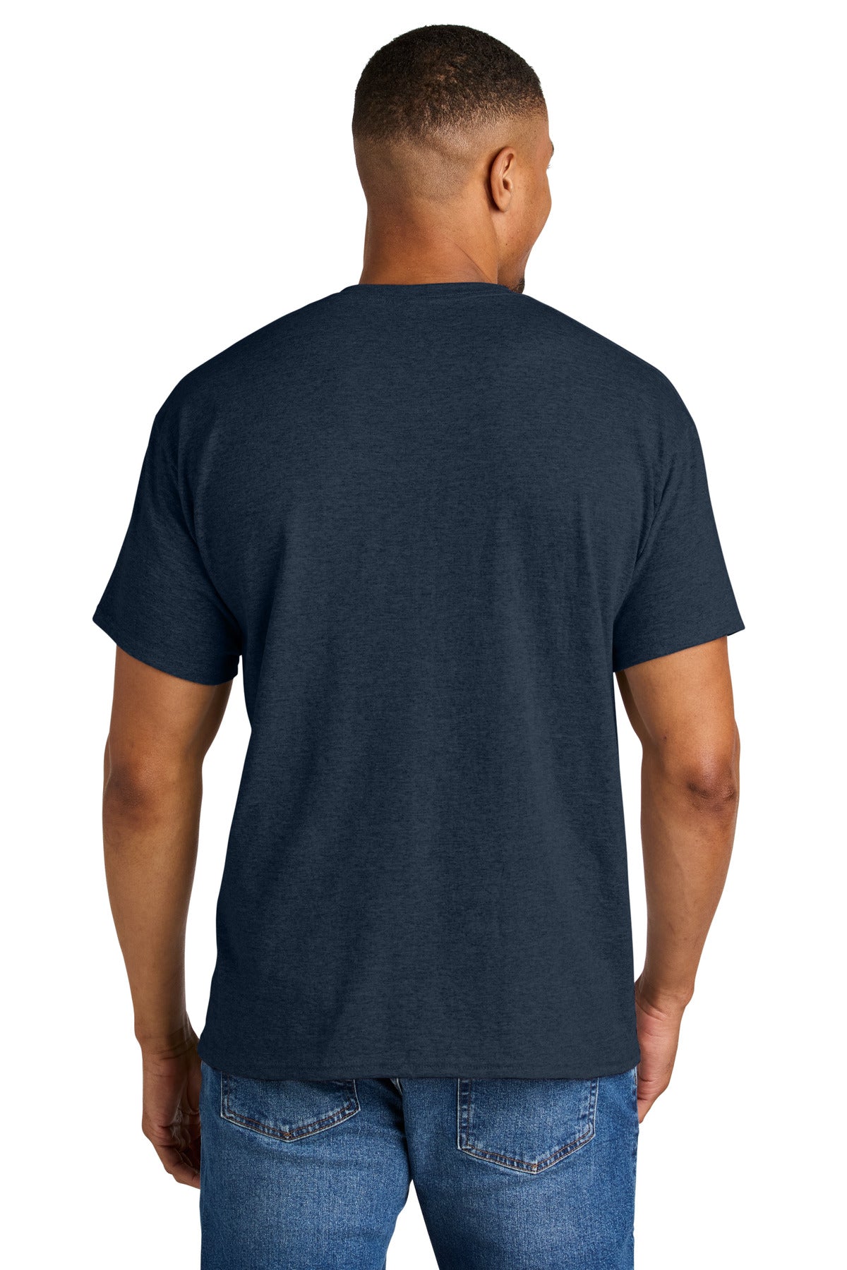 HthrDkNavy Gildan DryBlend 50 Cotton/50 Poly T-Shirt. 8000 plain