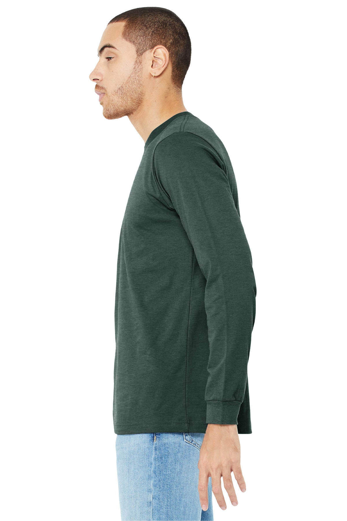 HthrForest BELLA+CANVAS Unisex Heather CVC Long Sleeve Tee BC3501CVC plain