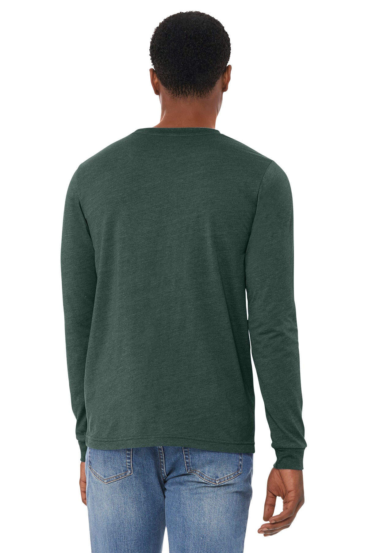 HthrForest BELLA+CANVAS Unisex Heather CVC Long Sleeve Tee BC3501CVC plain