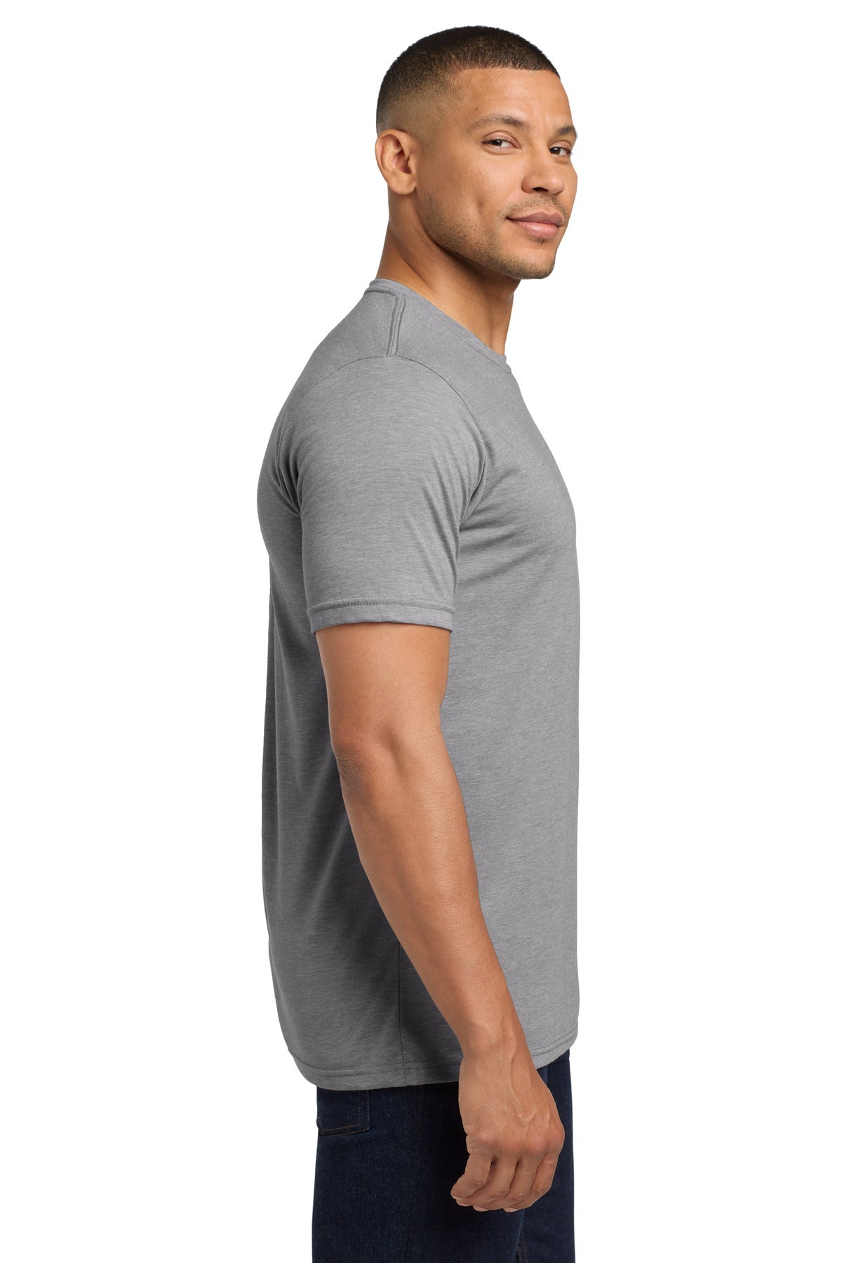 HthrGray Next Level Apparel Adult Poly/Cotton Tee. NL6200 plain