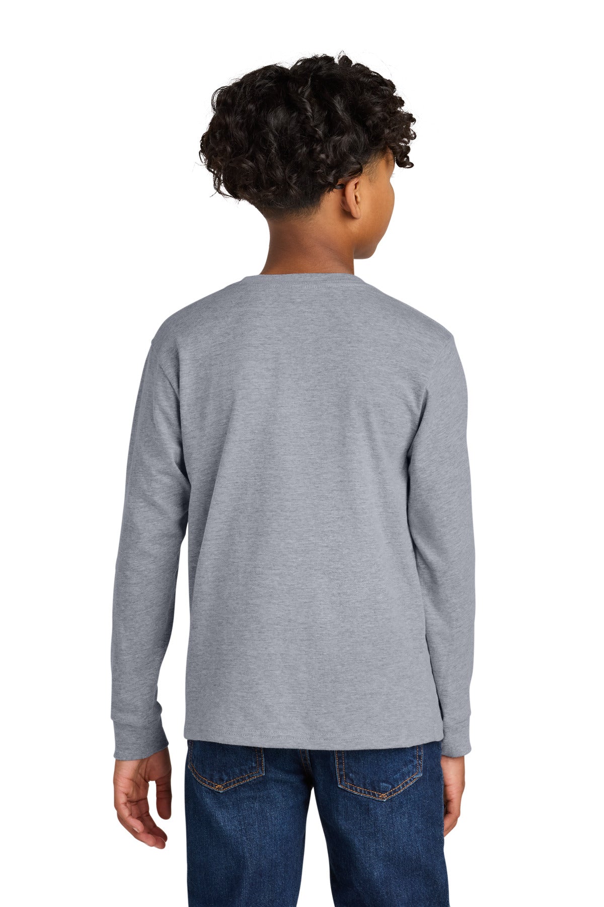 HthrGray Next Level Apparel Youth Cotton Long Sleeve Tee NL3311 plain