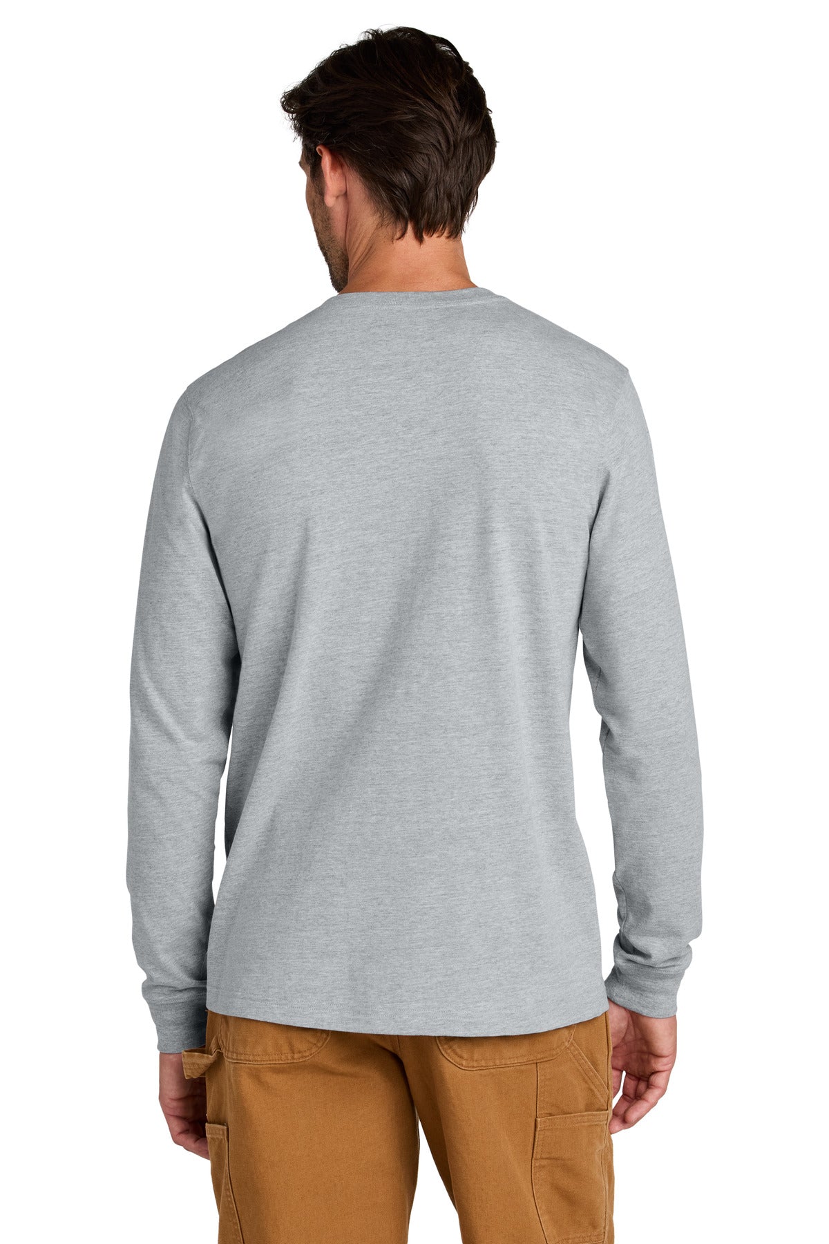HthrGrey Carhartt Long Sleeve T-Shirt CT106921 plain